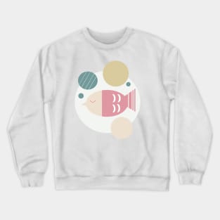 Cartoonish fish in pastel hues Crewneck Sweatshirt